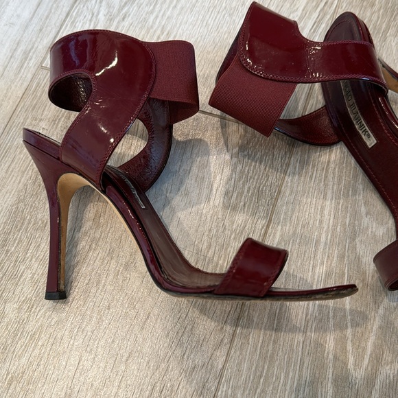 Manila Blahnik Heels in Maroon Burgundy Size 36 - Picture 7 of 12